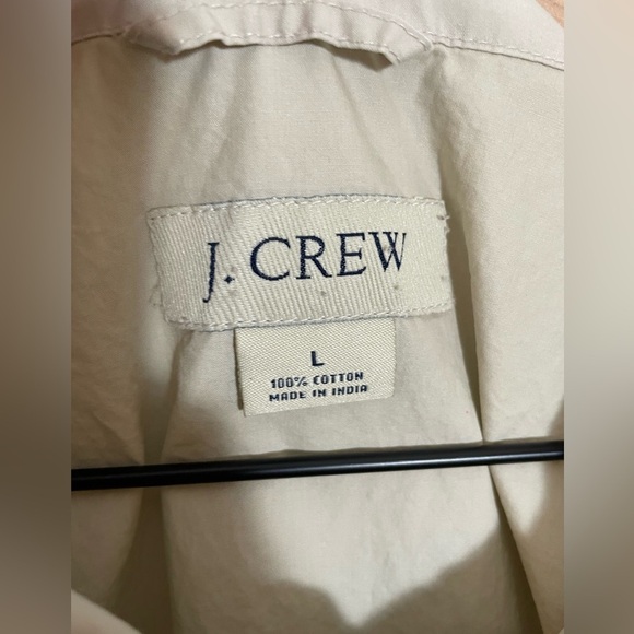 J Crew Pullover Jacket Lightweight Velcro Closure Beige Size Large Unisex - Picture 2 of 9